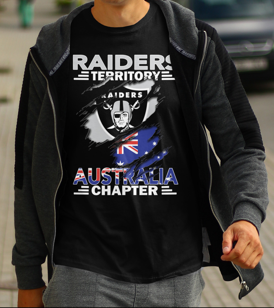 Raiders Territory Australia Chapter Raiders Logo And Australian Flag T-Shirt