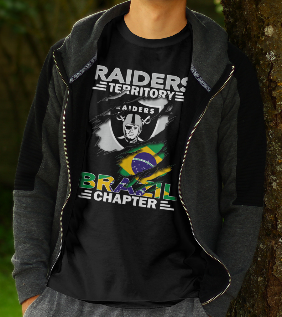 Raiders Territory Brazil Chapter Flag And Shield Mashup T-Shirt