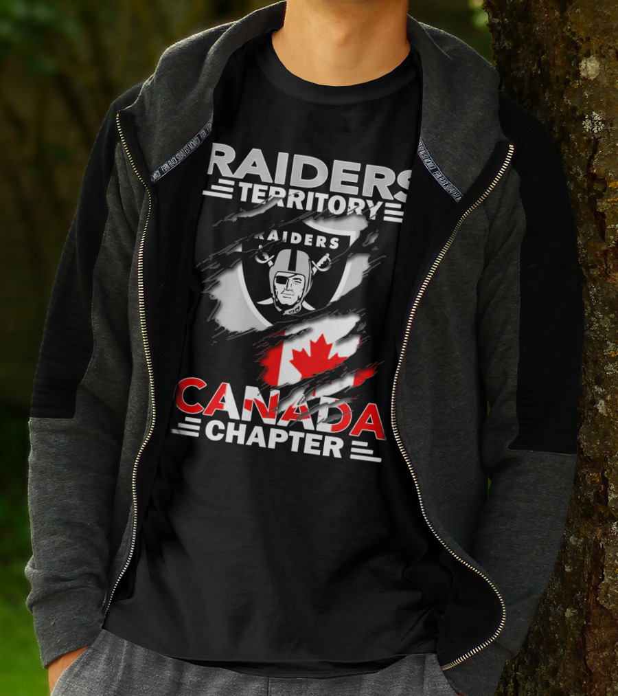 Raiders Territory Canada Chapter Flag And Logo Fusion T-Shirt