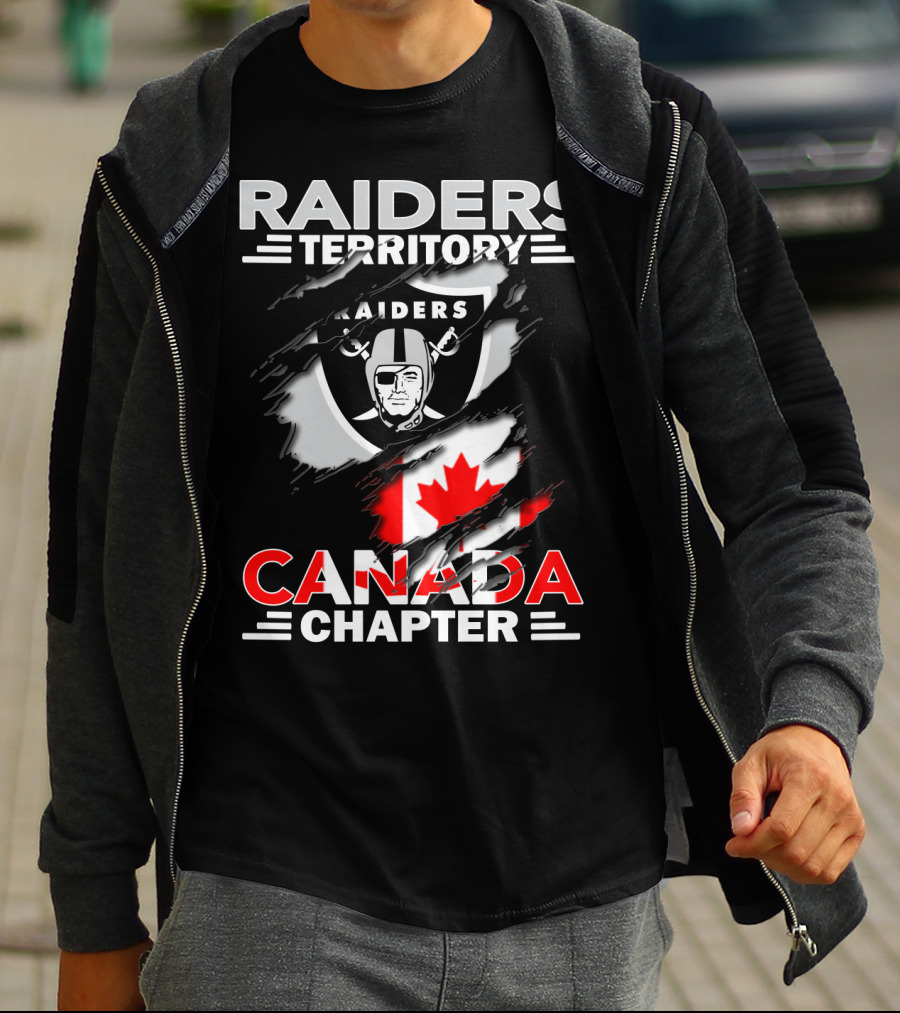 Raiders Territory Canada Chapter Flag And Logo Fusion T-Shirt