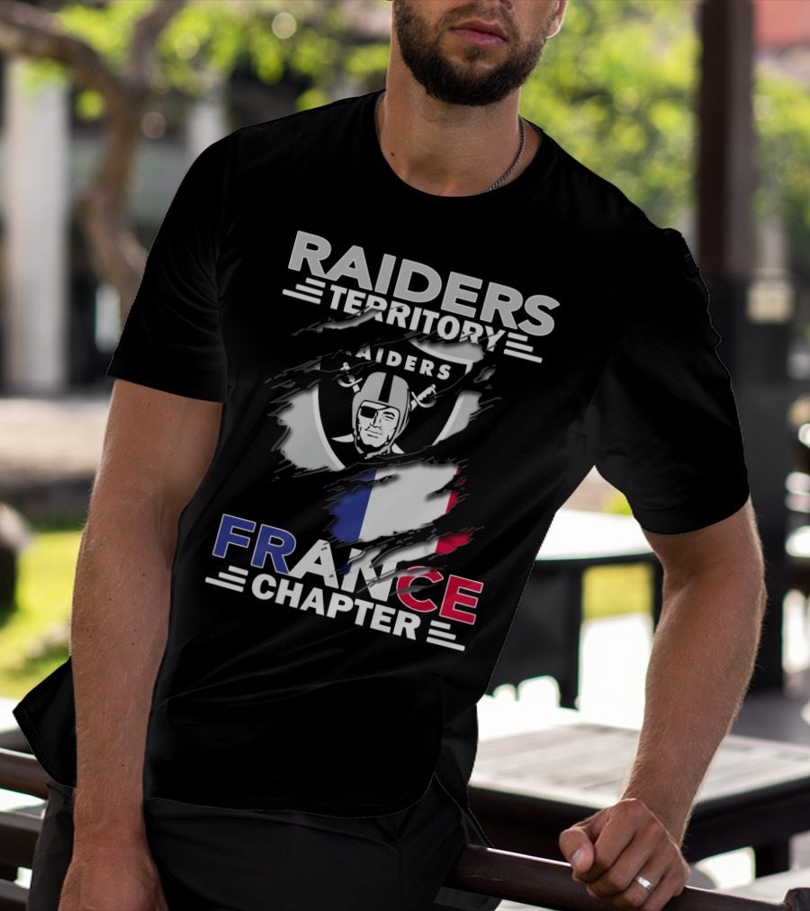 Raiders Territory France Chapter Flag And Shield T-Shirt