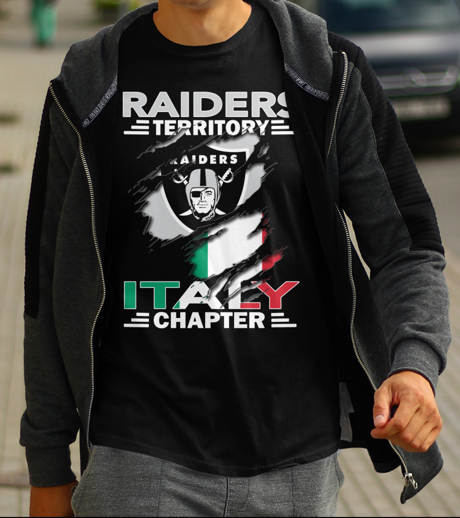 Raiders Territory Italy Chapter Shield And Flag T-Shirt