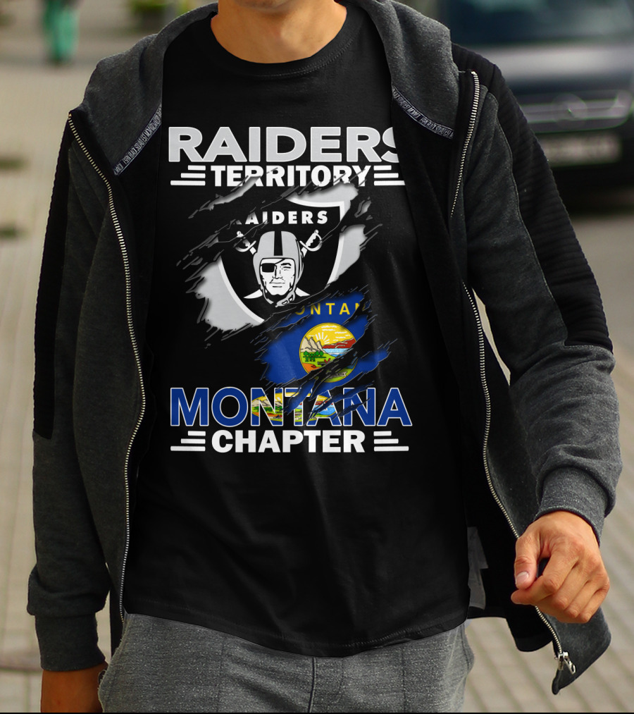 Raiders Territory Montana Chapter Raiders Logo And Montana State Flag T-Shirt