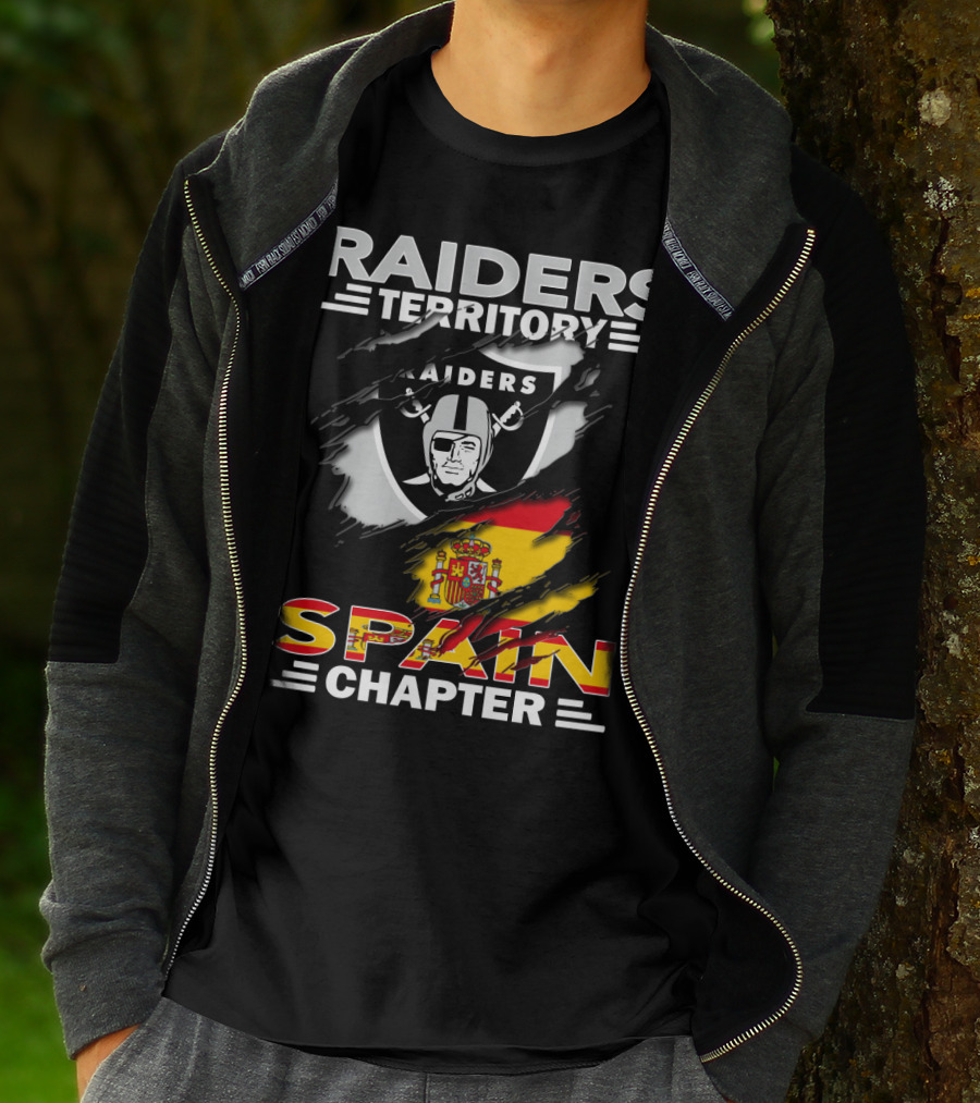Raiders Territory Spain Chapter Nfl Flag T-Shirt