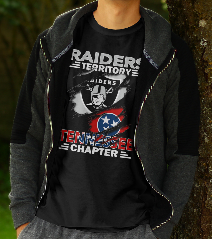 Raiders Territory Tennessee Chapter Logo With Team Emblem And Flag T-Shirt