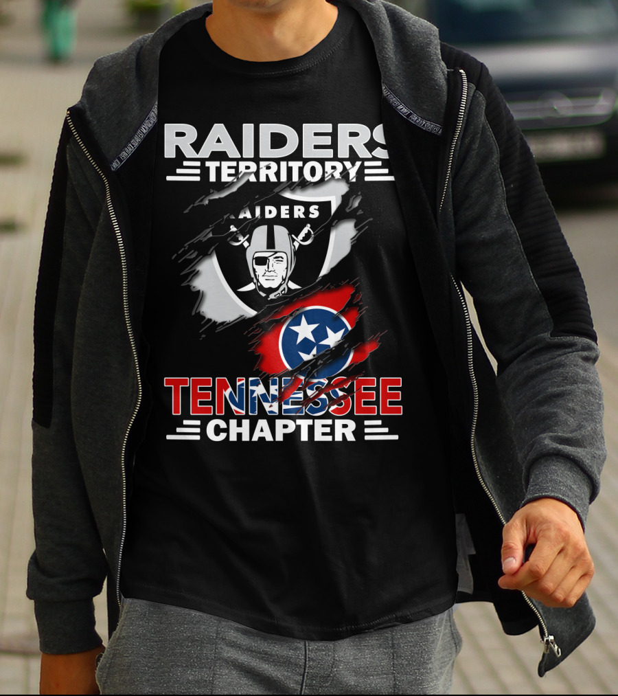 Raiders Territory Tennessee Chapter Logo With Team Emblem And Flag T-Shirt