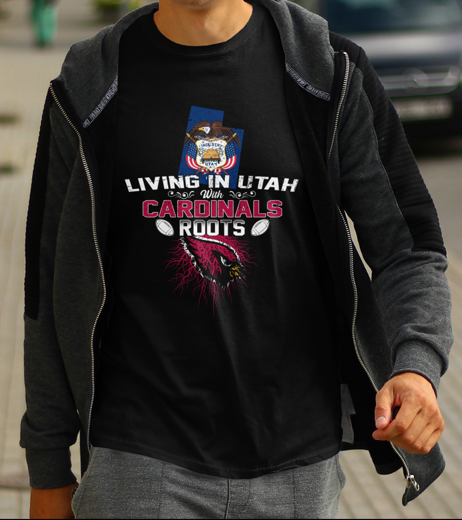 Living In Utah With Cardinals Roots Utah State Seal Football Cardinals T-Shirt