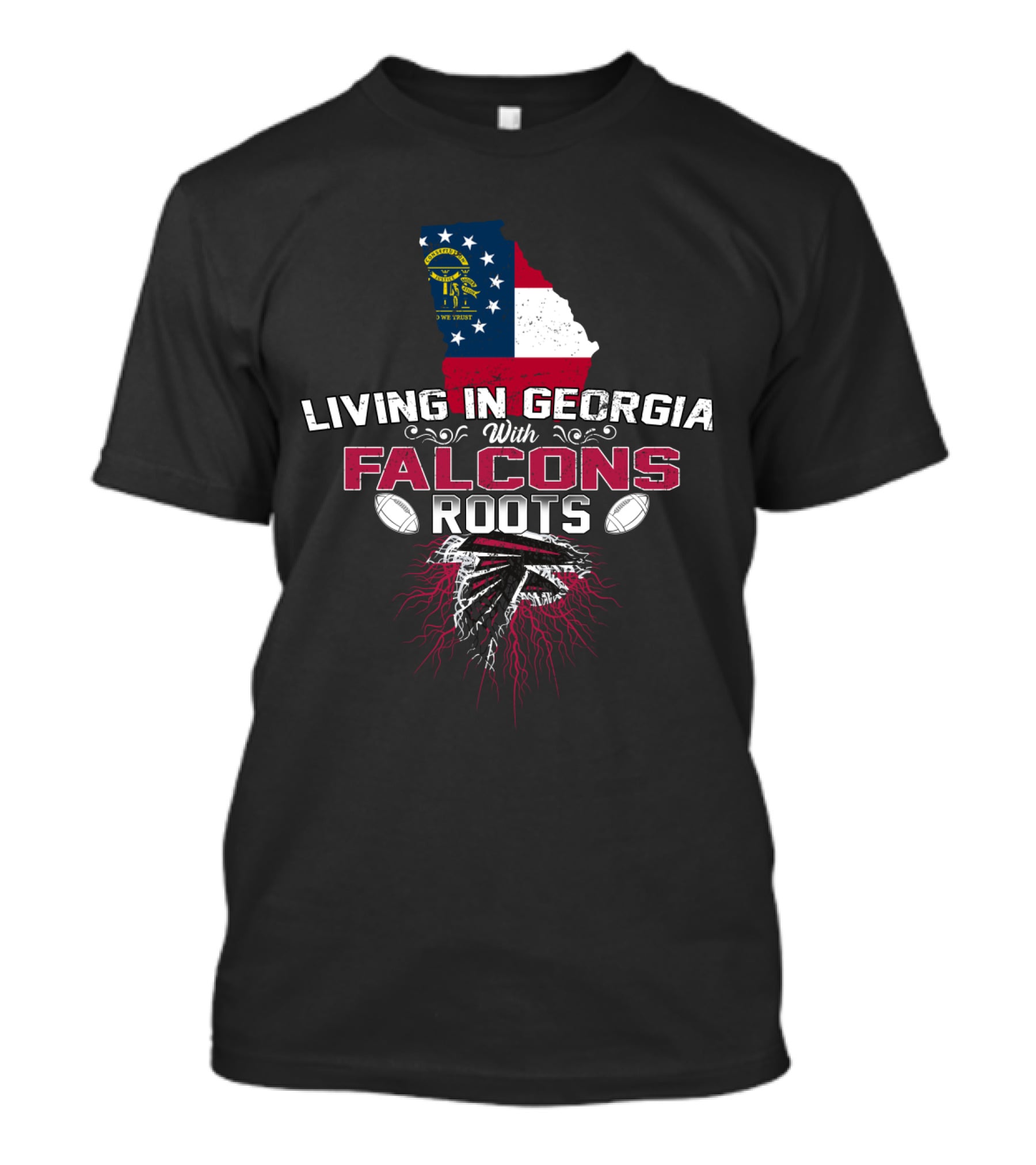 Living In Georgia With Atlanta Falcons Roots Football Pride T-Shirt