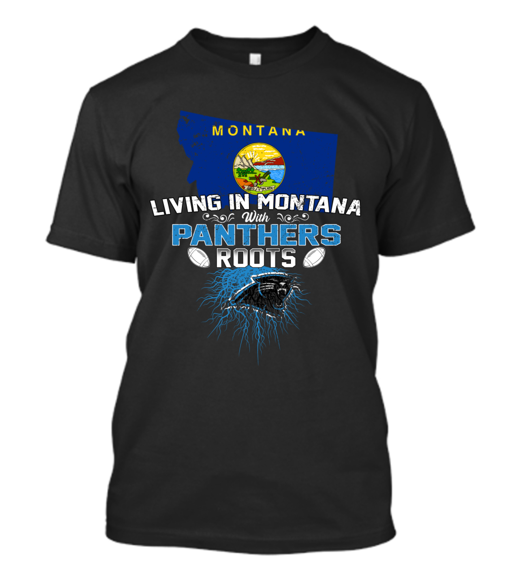 Montana Living With Panthers Roots Football Pride T-Shirt