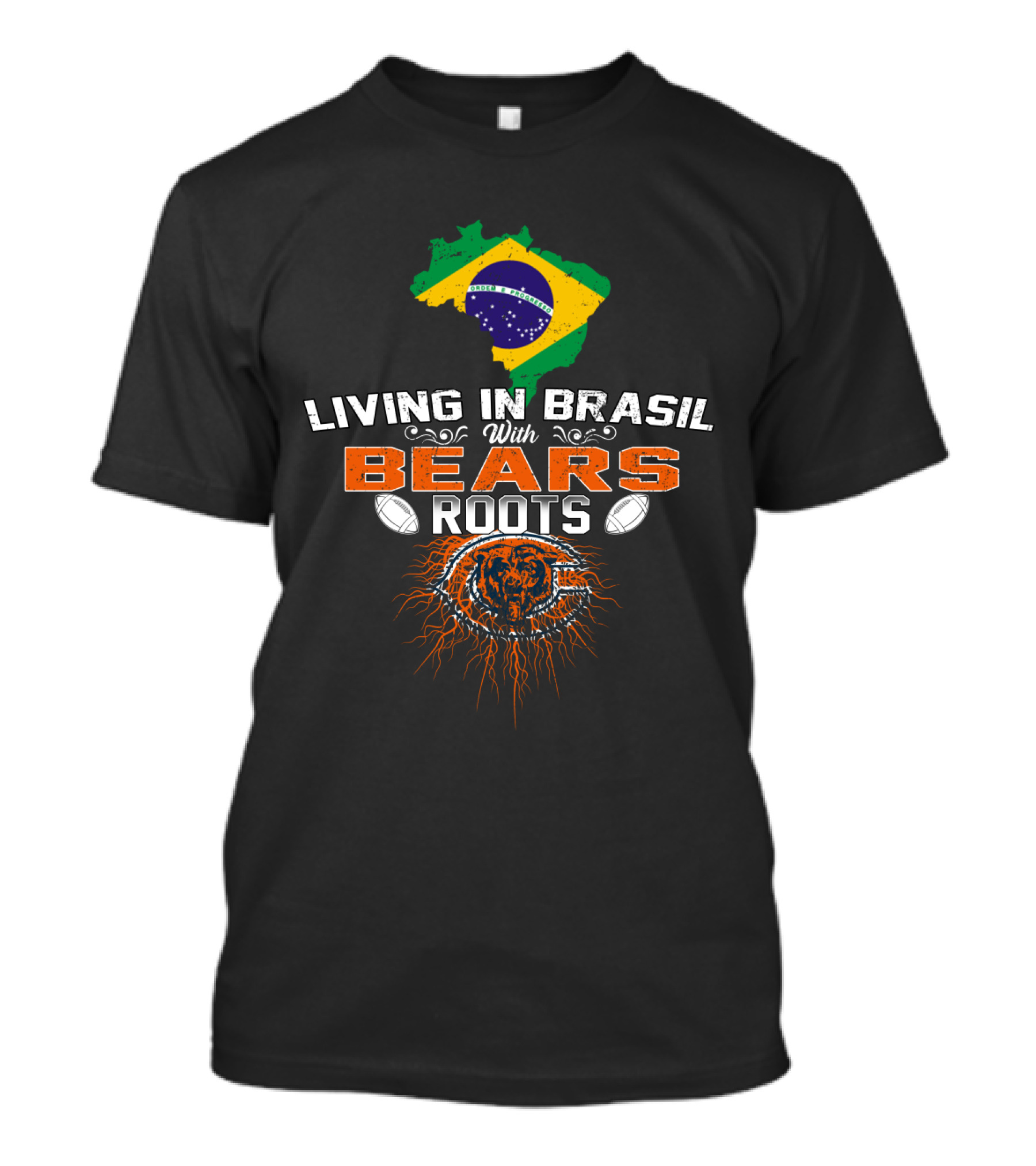 Living In Brasil With Bears Roots NFL Football Heritage T-Shirt