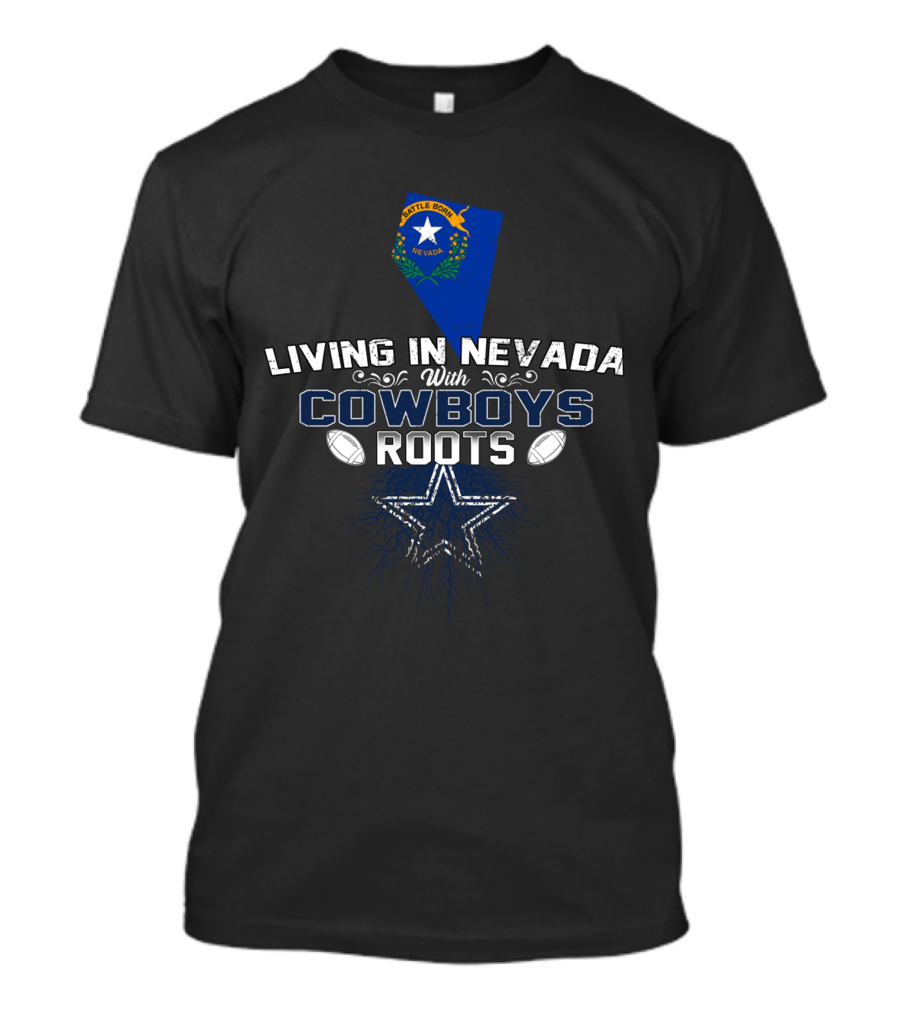 Living In Nevada With Cowboys Roots T-Shirt
