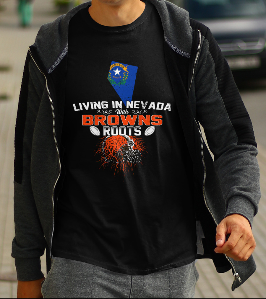 Living In Nevada With Browns Roots Castle Rock Nevada Football Helmet T-Shirt