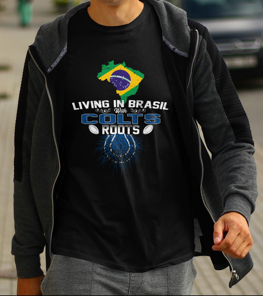 Living In Brasil With Colts Roots Flag Football Fusion T-Shirt