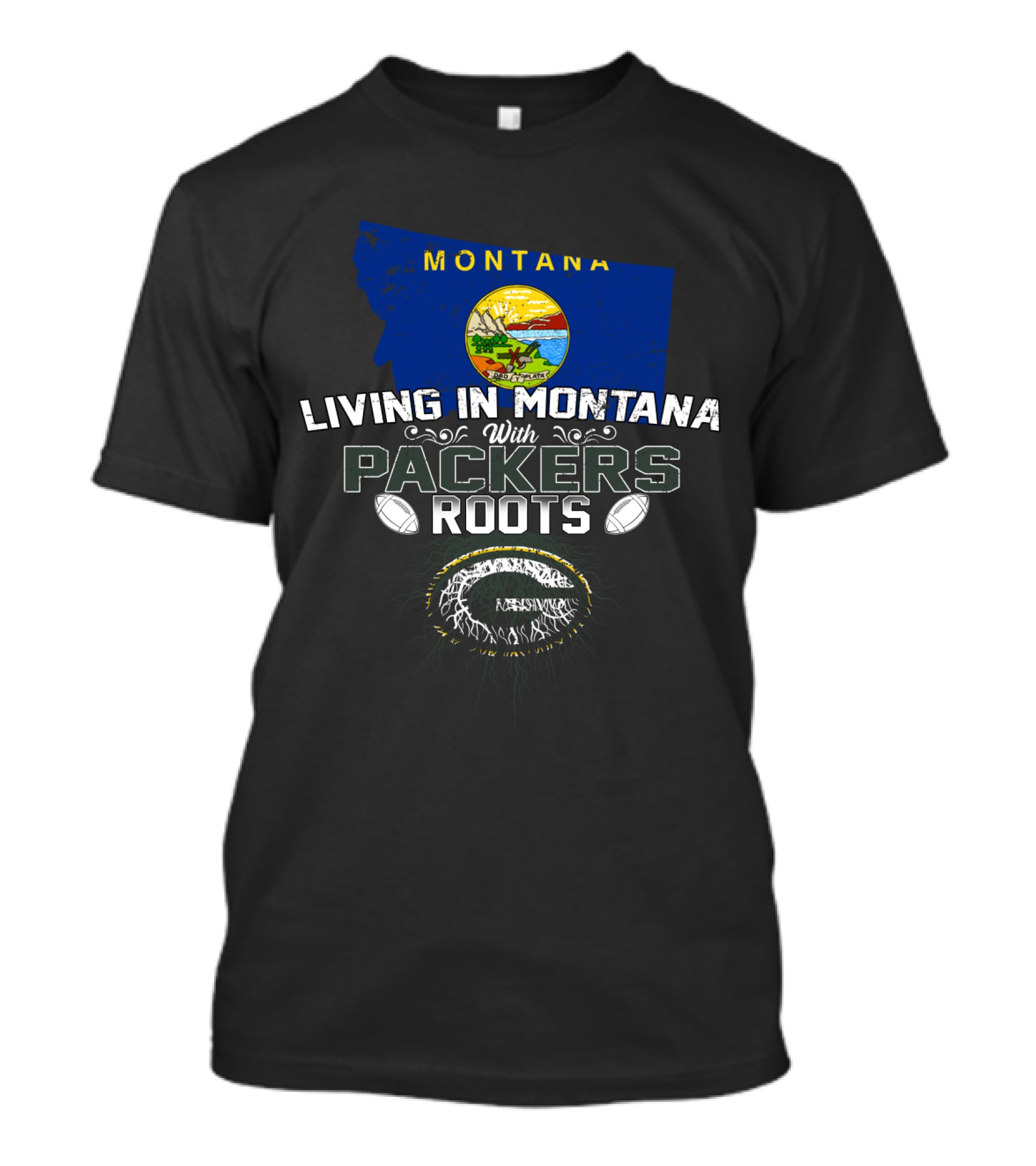 Montana Pride With Packers Roots Football Enthusiast Approach T-Shirt