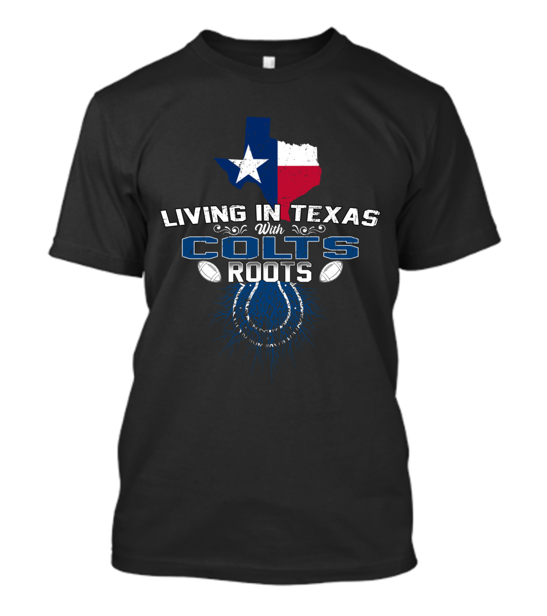 Texas State Pride With Colts Football Roots Connection T-Shirt