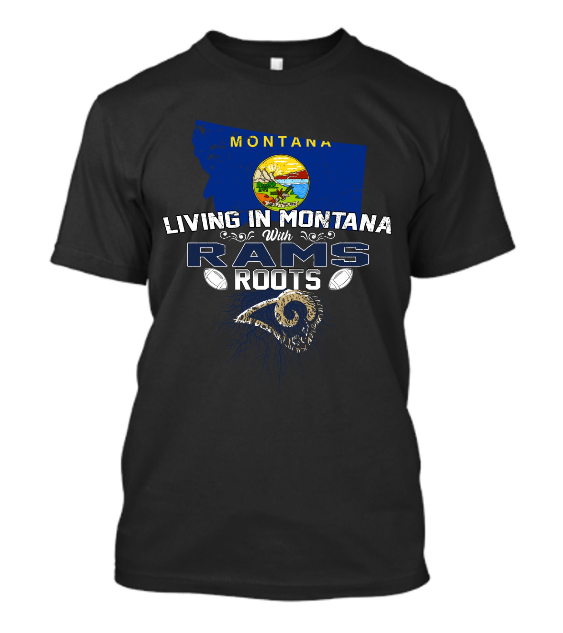 Montana Living With Rams Roots NFL Heritage T-Shirt