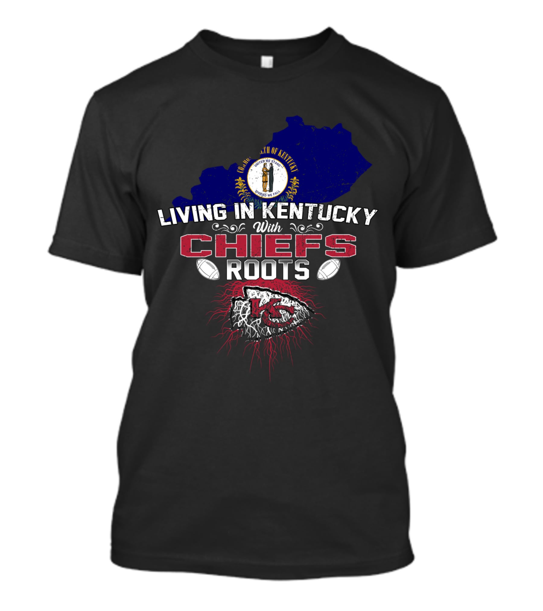 Living In Kentucky With Chiefs Roots T-Shirt