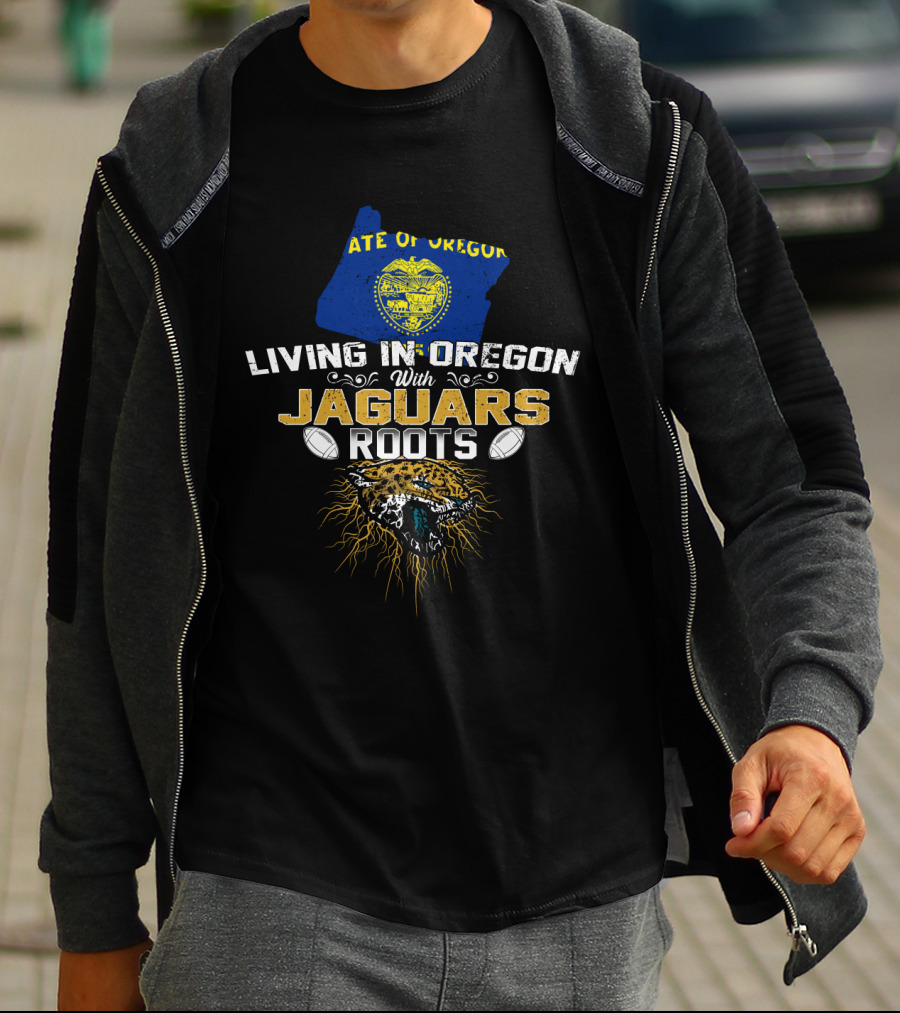 State Of Oregon Living With Jaguars Roots T-Shirt