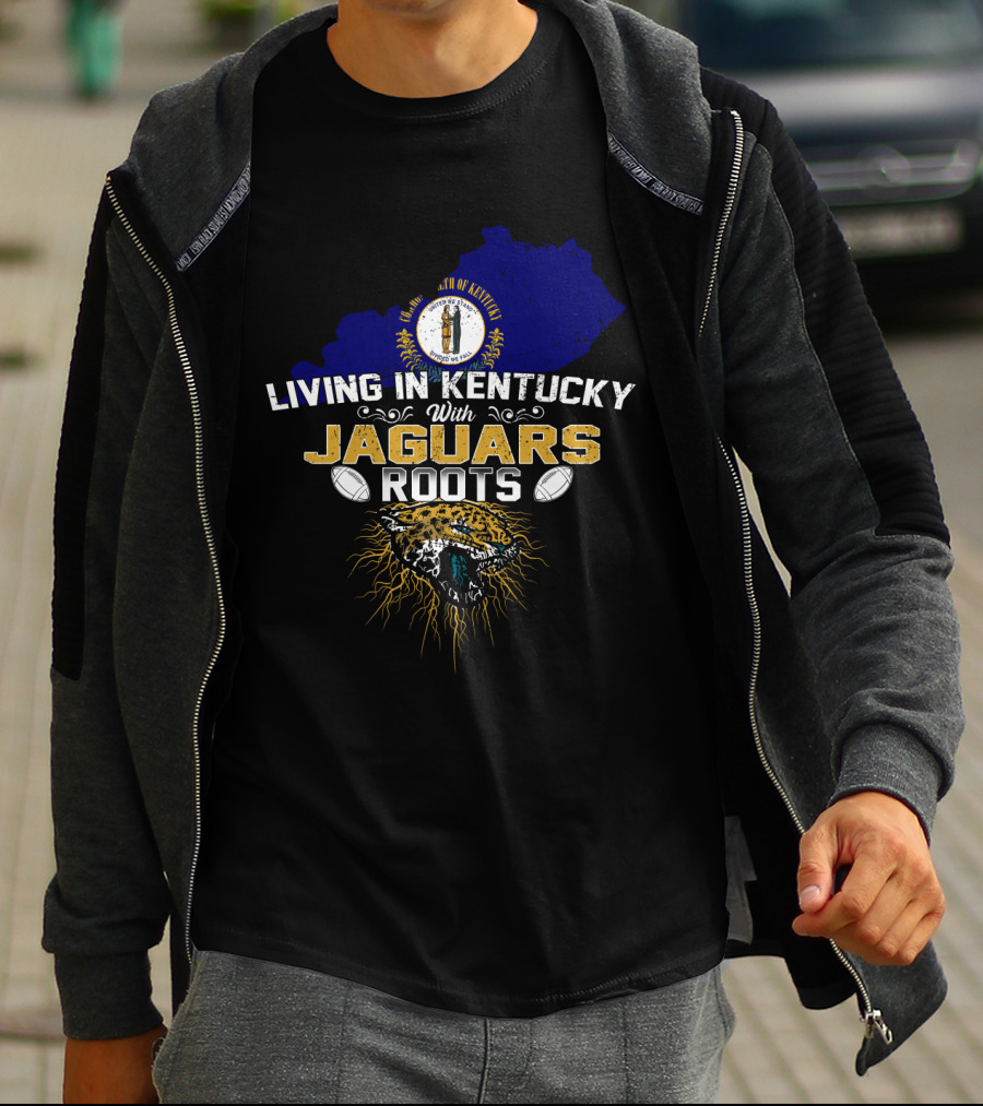 Living In Kentucky With Jaguars Roots Jaguar Head Football Elements T-Shirt