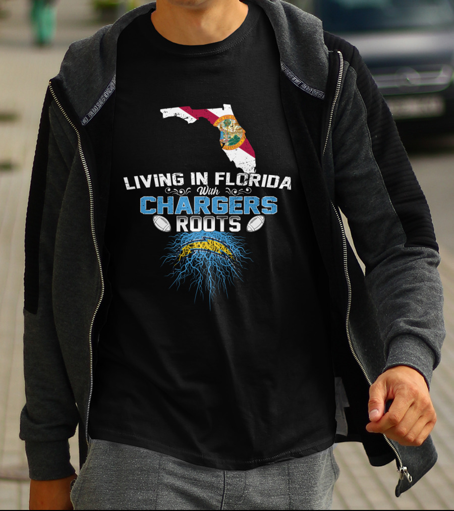 Florida Lifestyle With Chargers Heritage And State Flag T-Shirt