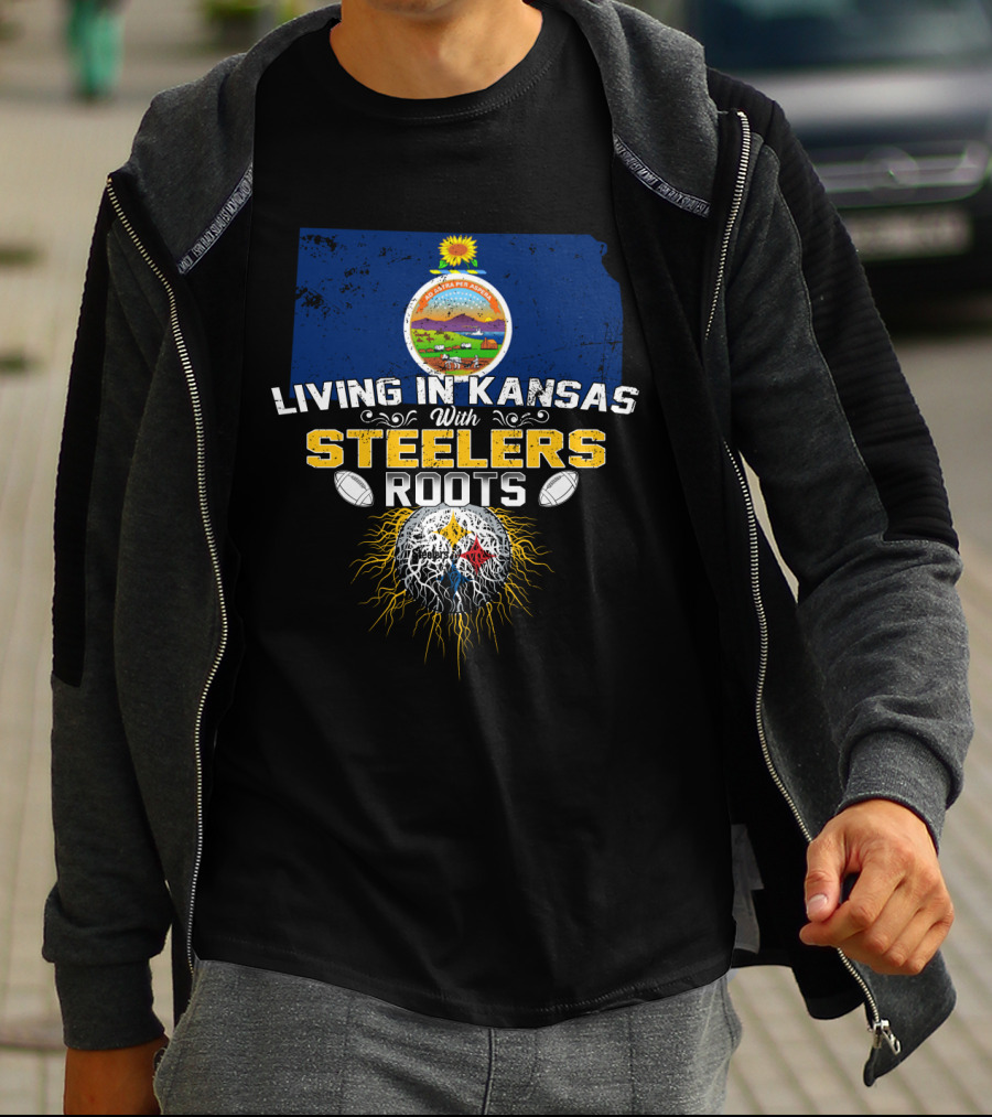 Living In Kansas With Steelers Roots T-Shirt