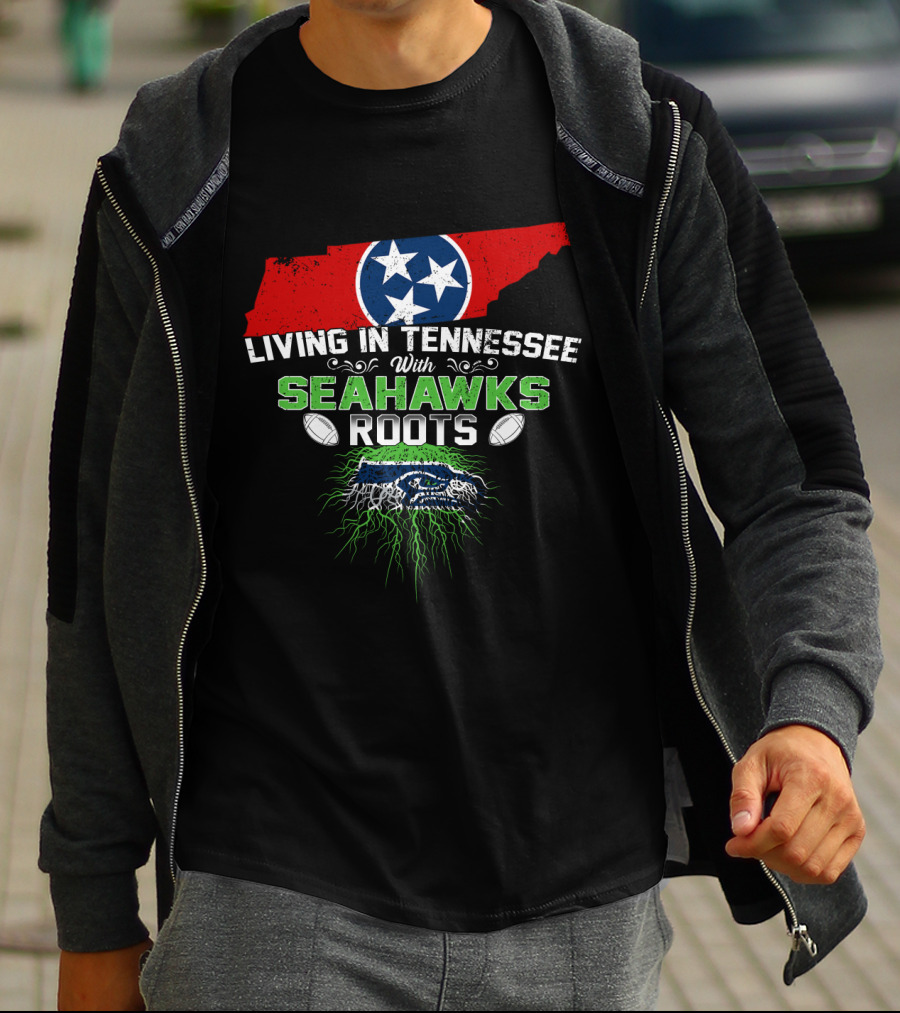 Living In Tennessee Proudly Embracing Seahawks Roots With Iconic Team Spirit T-Shirt