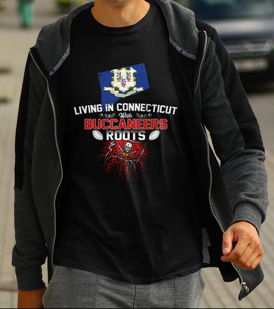 Living In Connecticut Embracing Buccaneers Heritage With Football Passion T-Shirt