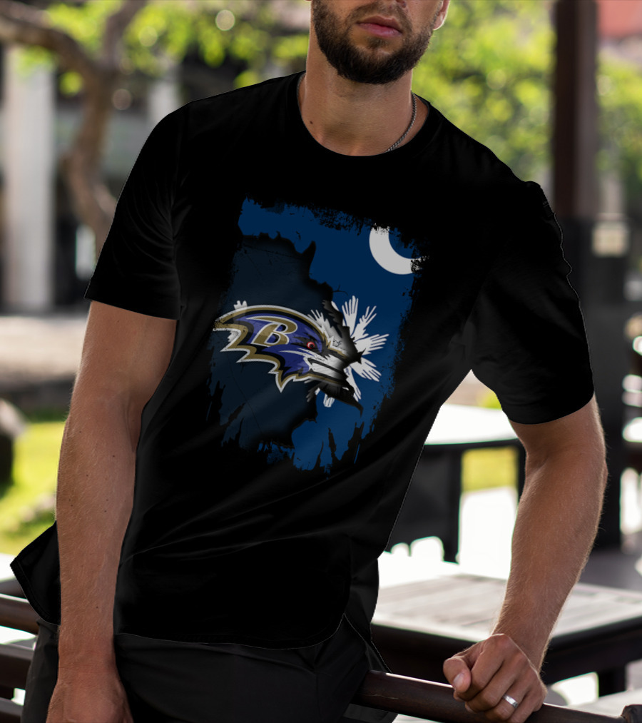 Together South Carolina Palmetto With Baltimore Ravens T-Shirt