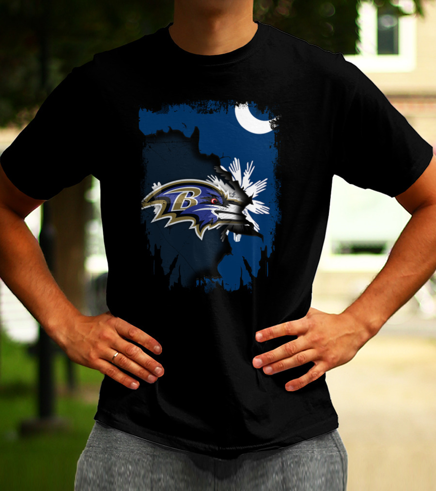 Together South Carolina Palmetto With Baltimore Ravens T-Shirt