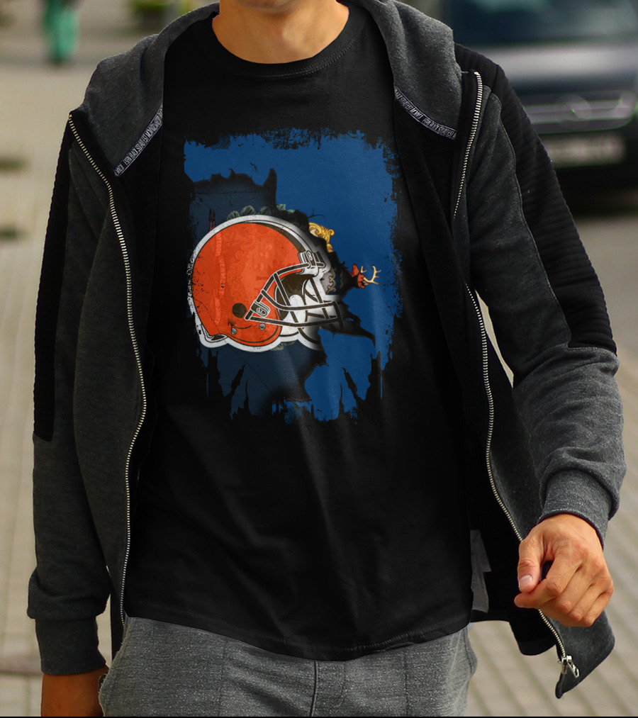 Together Vermont Cleveland Browns Football Helmet T-Shirt