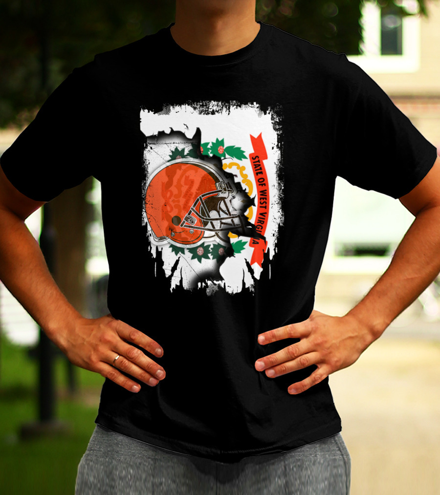 State Of West Virginia Cleveland Browns Helmet T-Shirt