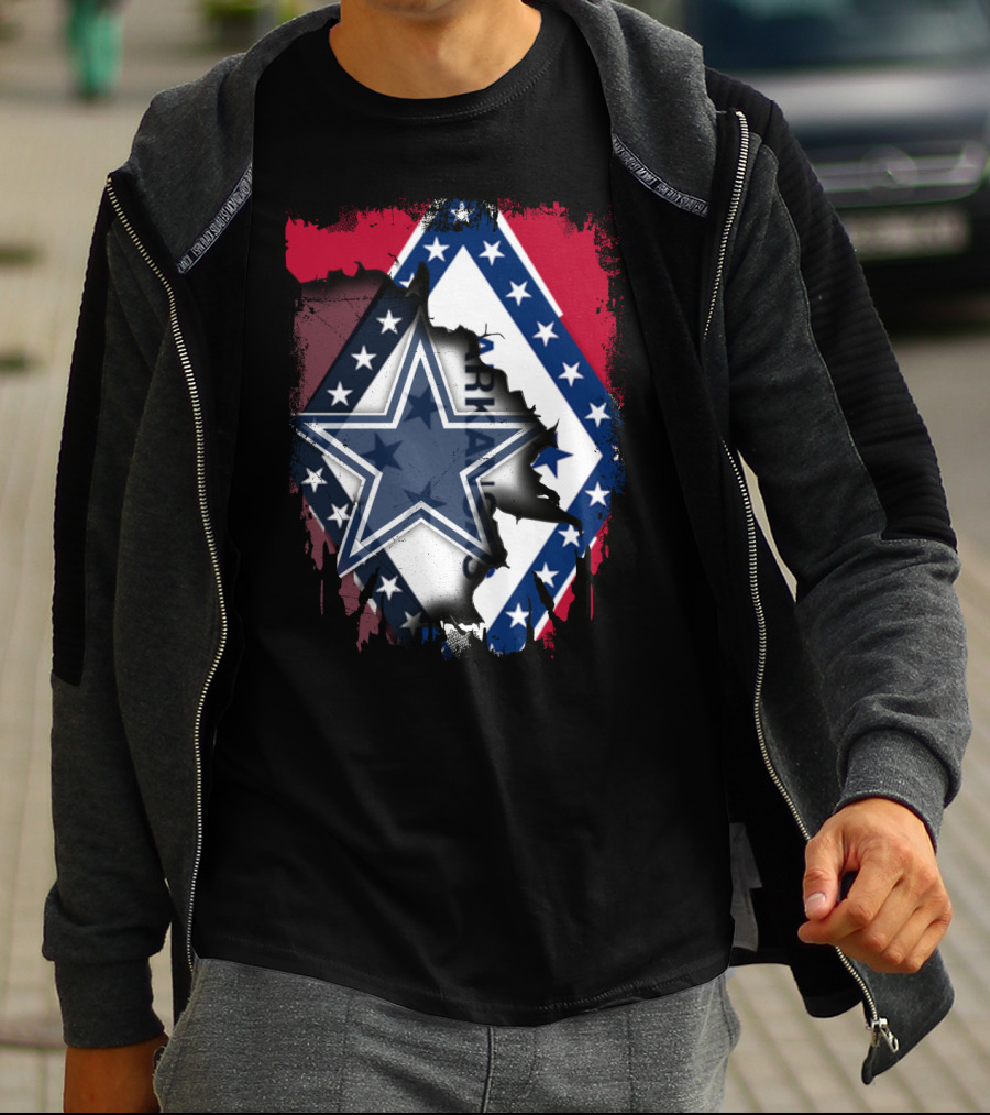 Arkansas Flag With Dallas Cowboys Star T-Shirt