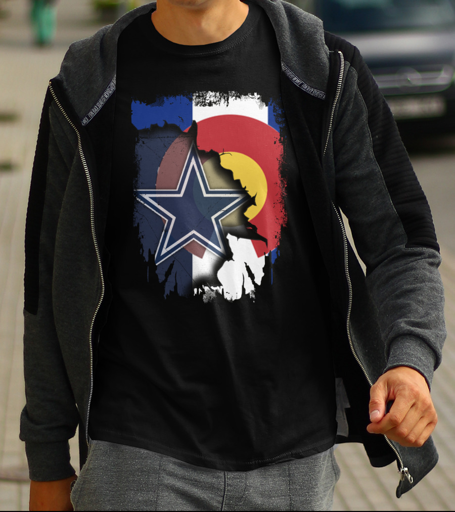 Together Colorado Dallas Cowboys Flag Star Display T-Shirt