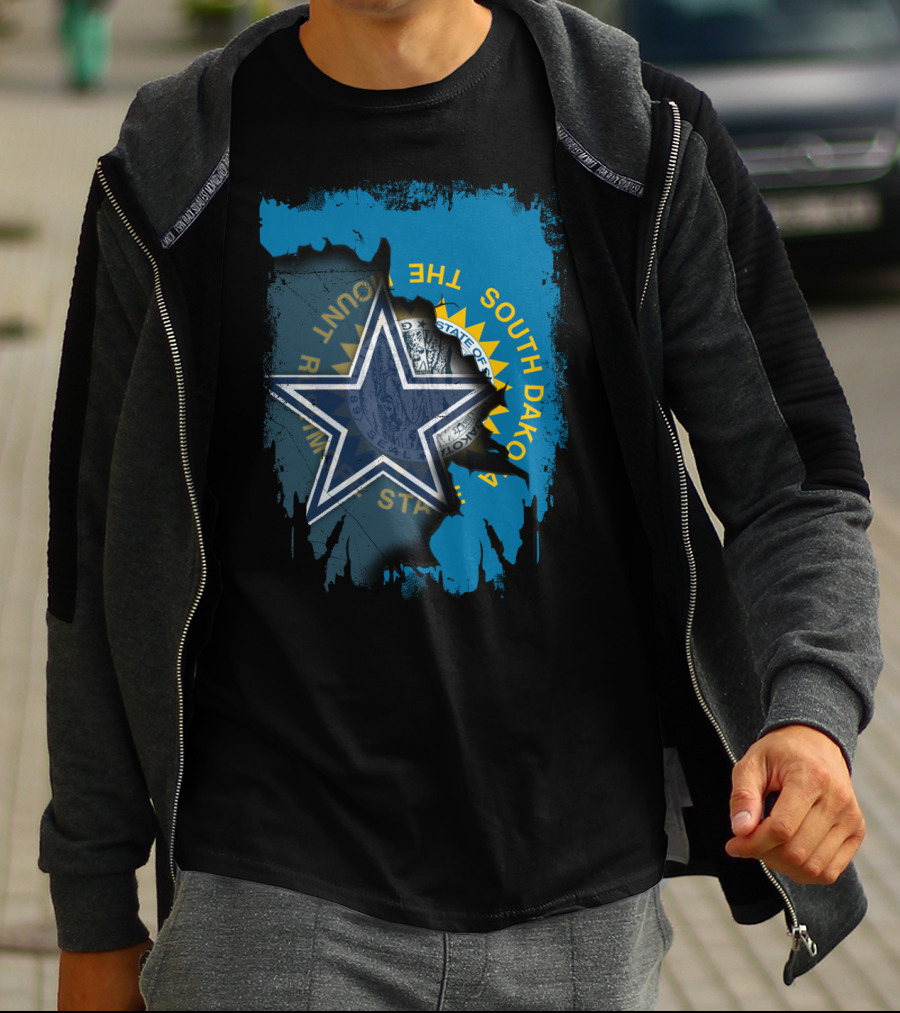 South Dakota Pride With Dallas Cowboys Star Integration T-Shirt