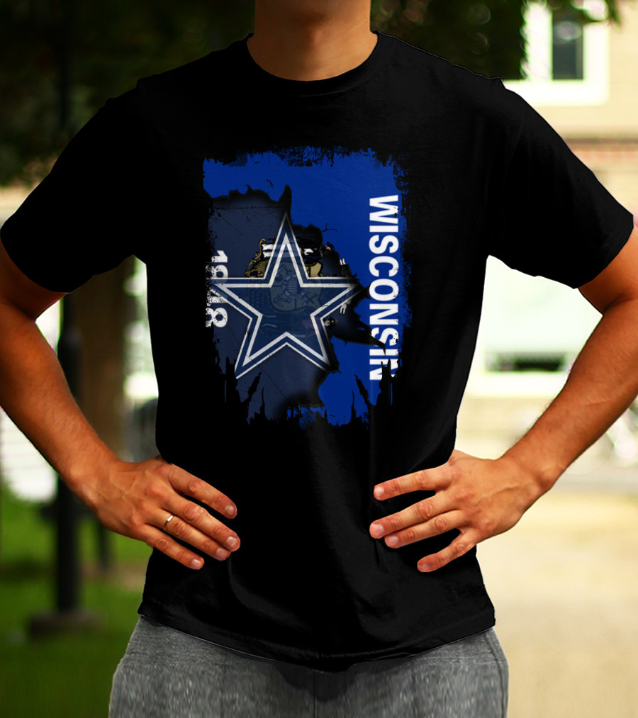 Wisconsin 1848 With Iconic Star Symbol Together T-Shirt