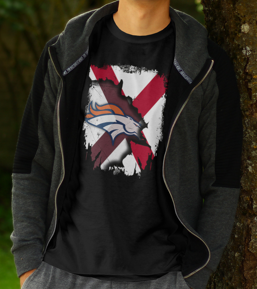 Together Alabama Broncos Fusion With Flag And Horse T-Shirt