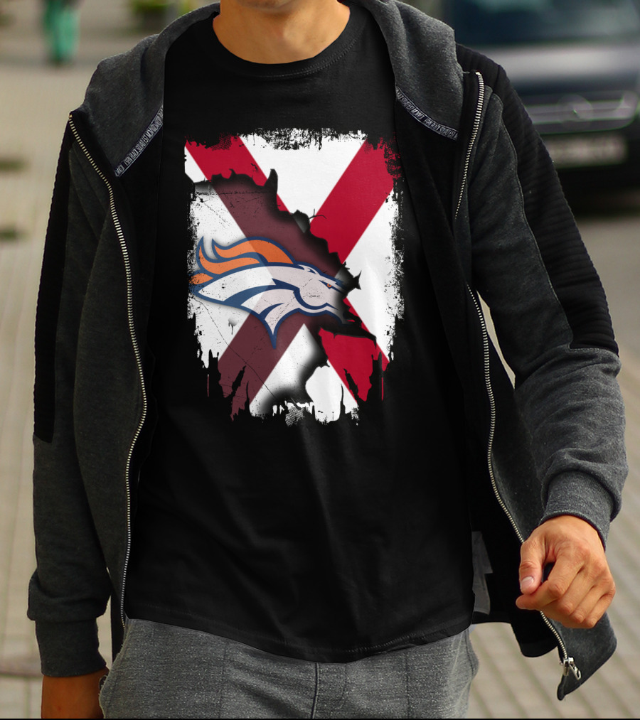 Together Alabama Broncos Fusion With Flag And Horse T-Shirt