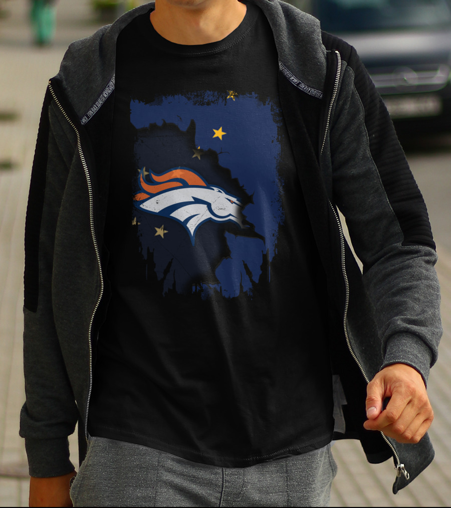Together Alaska With Denver Broncos And Northern Stars T-Shirt