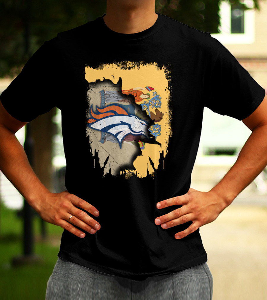 New Jersey And Broncos United Emblem T-Shirt