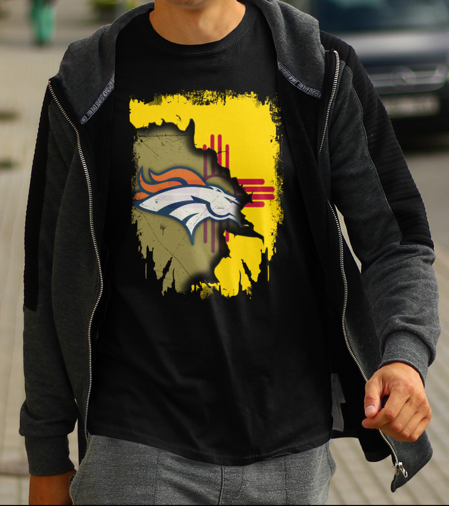 Together New Mexico With Denver Broncos Logo And Zia T-Shirt