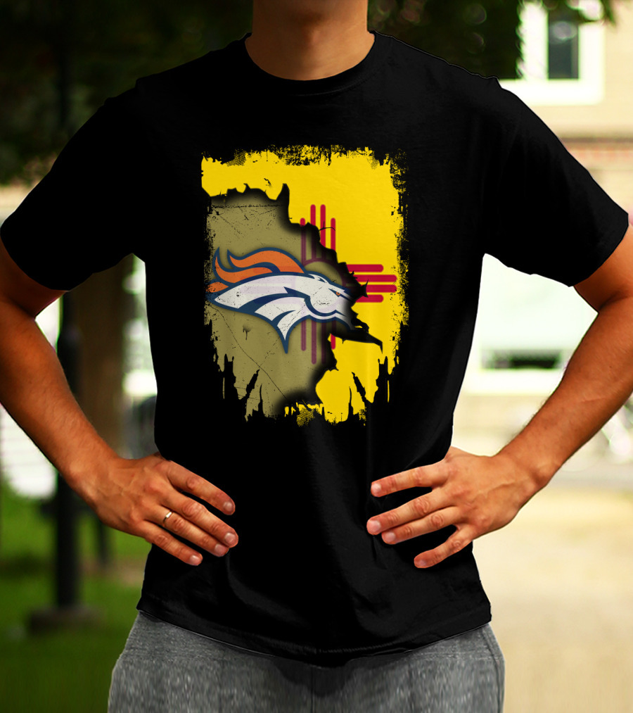 Together New Mexico With Denver Broncos Logo And Zia T-Shirt