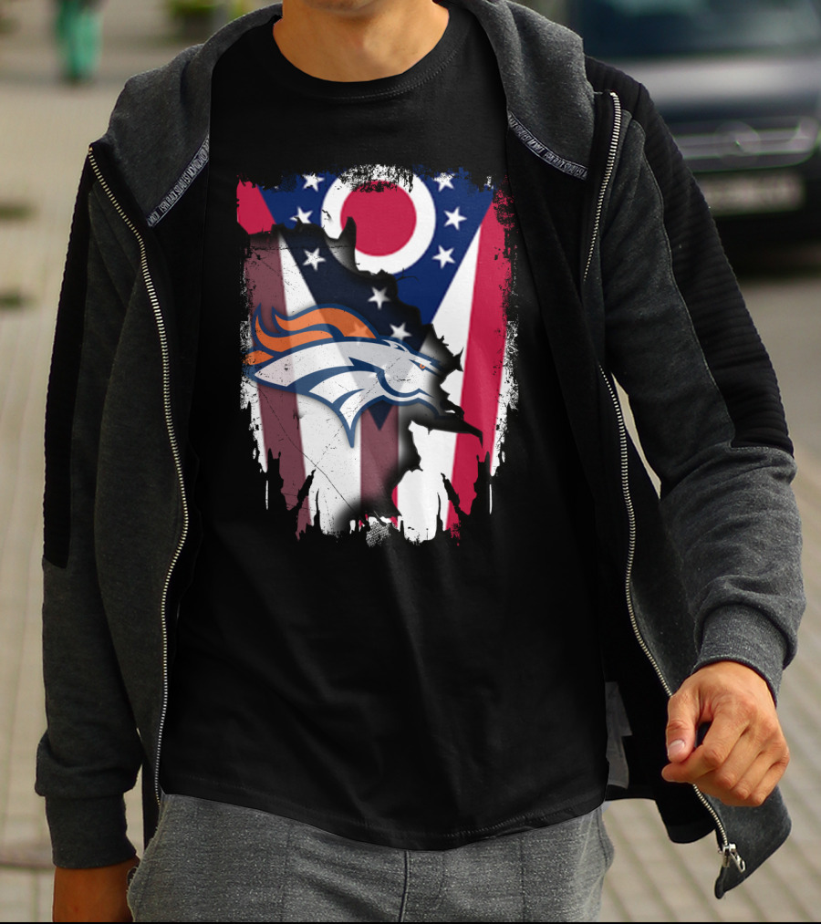 Together Ohio Flag With Broncos T-Shirt