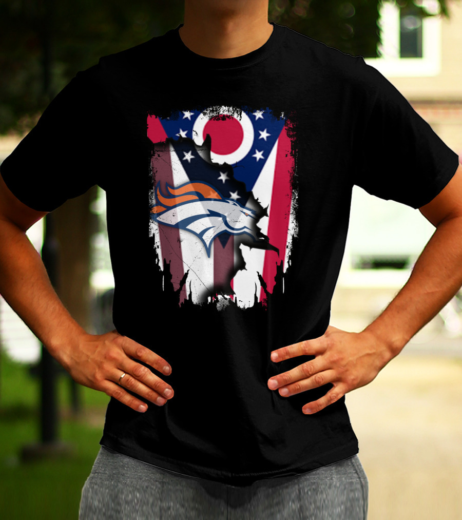 Together Ohio Flag With Broncos T-Shirt