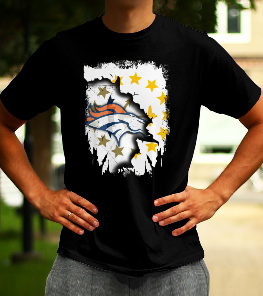 Together Rhode Island Broncos Stars Map T-Shirt
