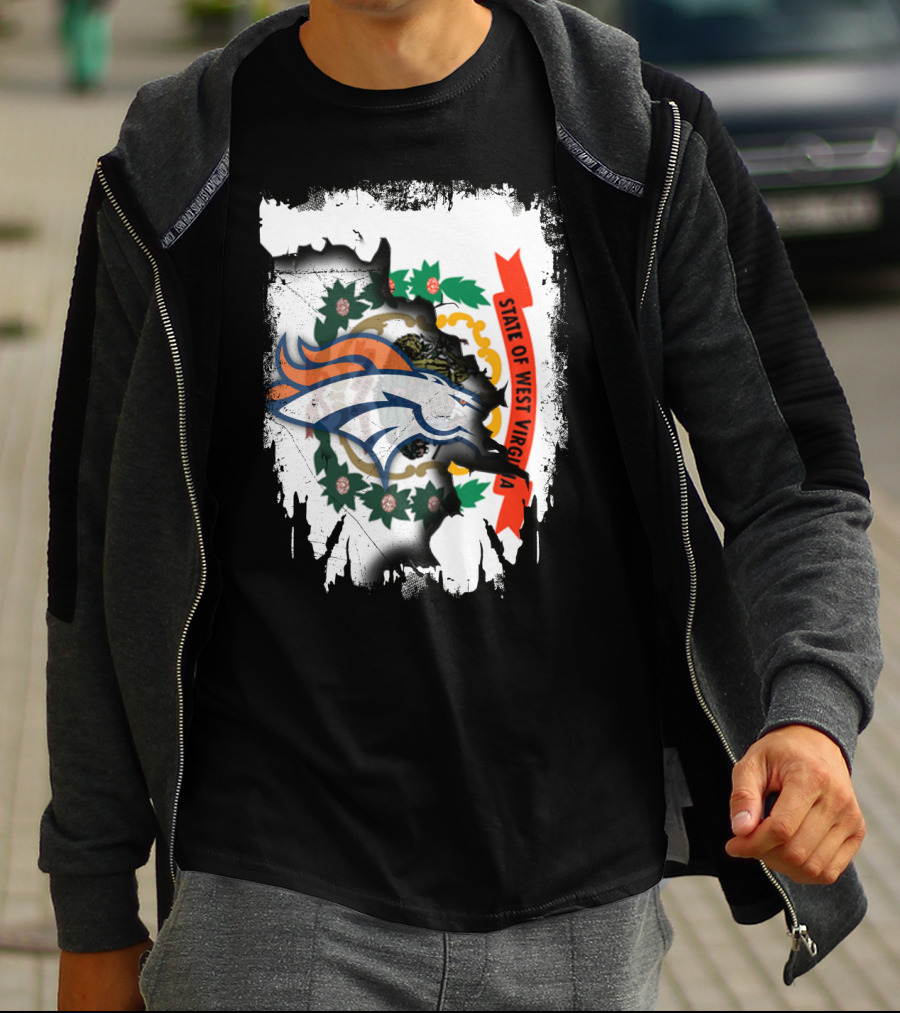 State Of West Virginia Broncos Logo Together T-Shirt