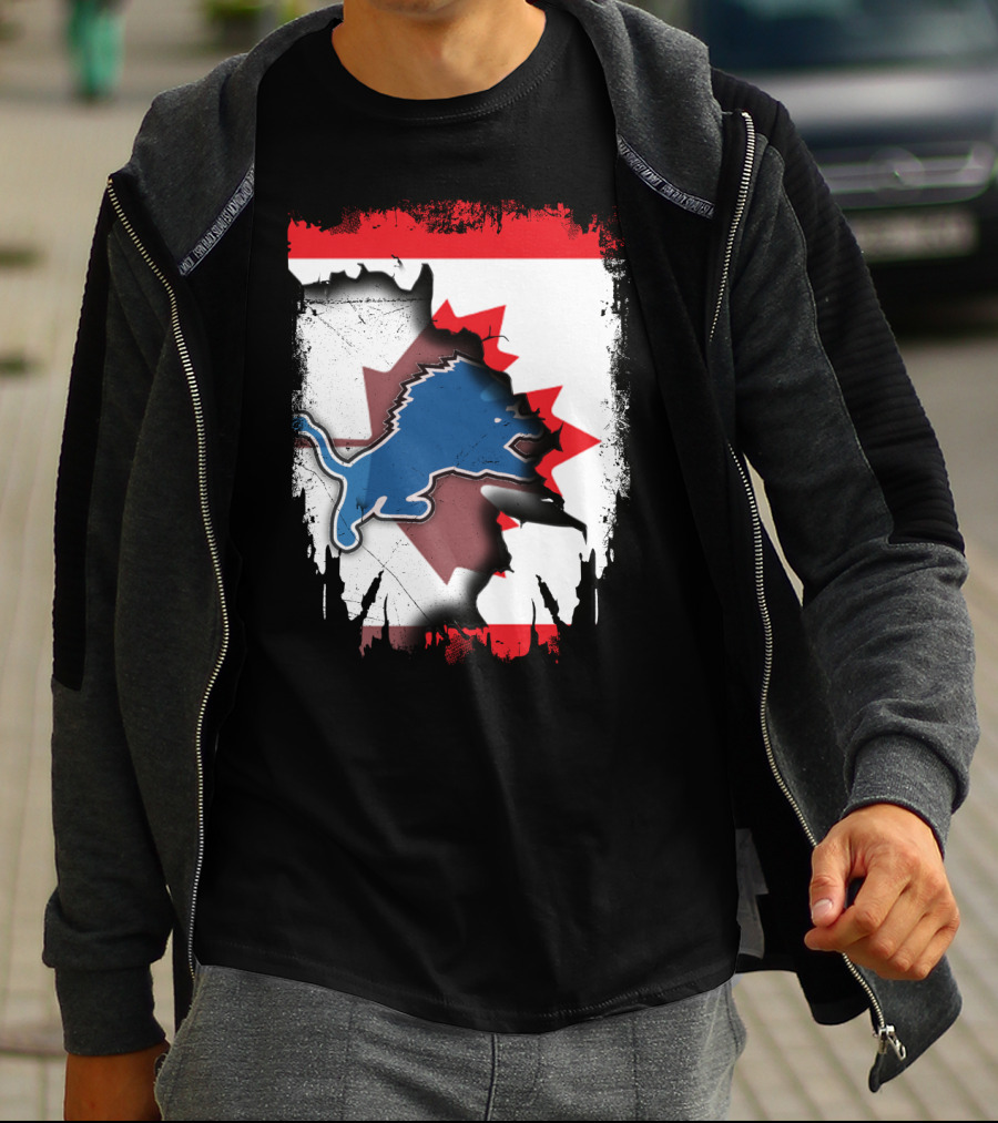 Together Canada With Detroit Lions Roaring Union T-Shirt