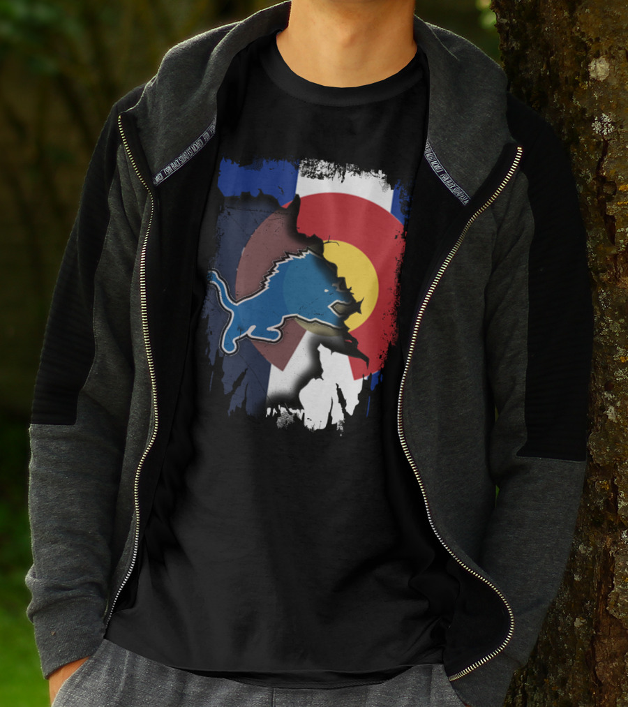 Together Colorado With Lions Detroit Pride Fusion T-Shirt