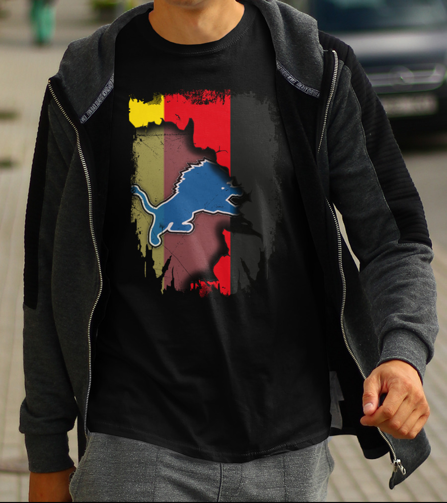 Together Germany Flag With Blue Lions T-Shirt