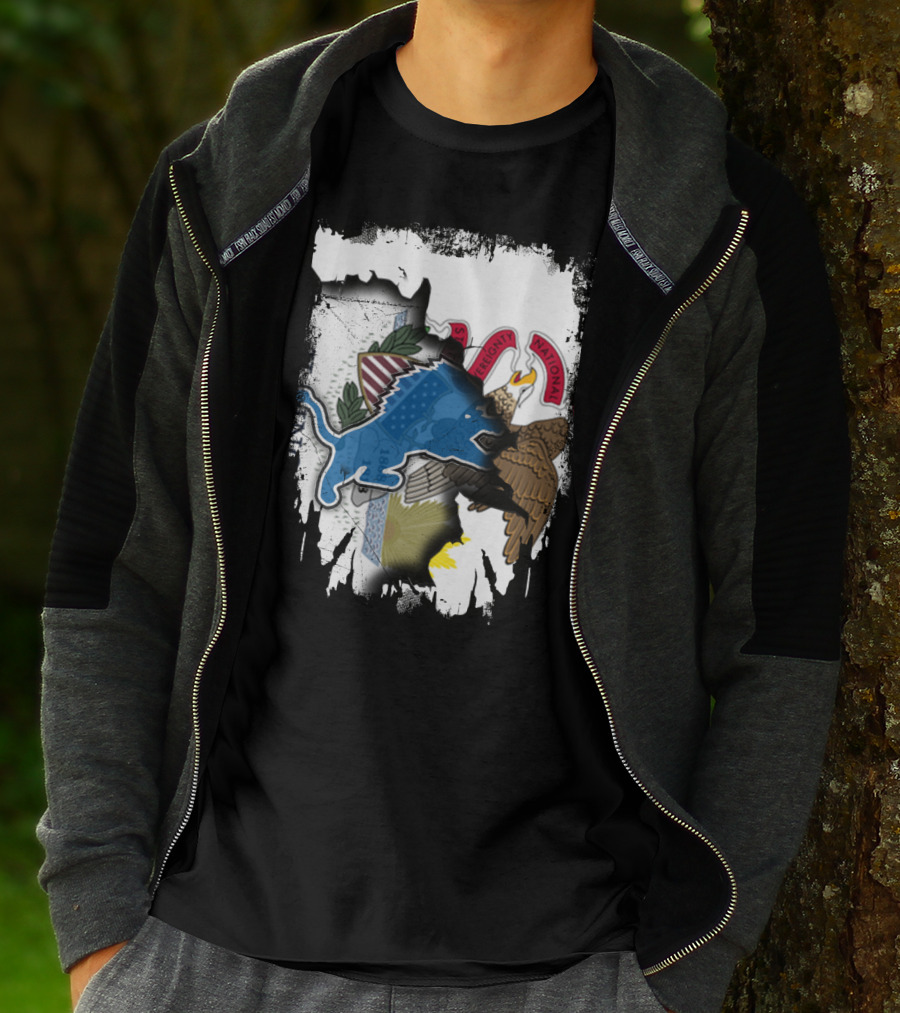 Detroit Lions Meet Illinois State Seal Strength Unity T-Shirt