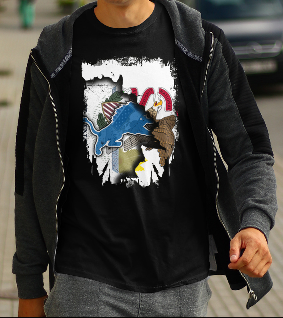 Detroit Lions Meet Illinois State Seal Strength Unity T-Shirt